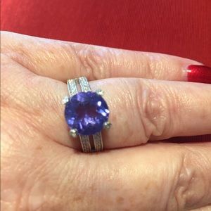 Judith Ripka Gemstone Blue Fluorite SS Ring